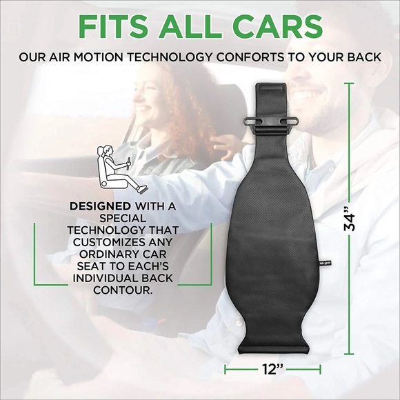 Lumbar Support Back Cushion for Car- Air Motion Backrest for Lower Back Pain set - Picture 5 of 10